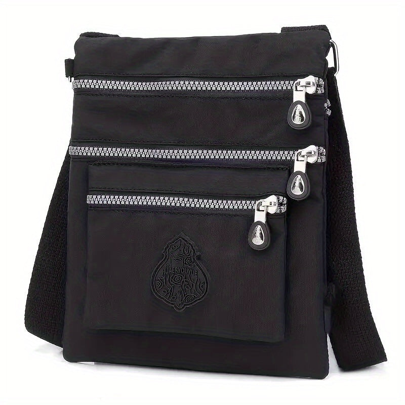 Casual Solid Crossbody Bag Zipper Pockets Bag