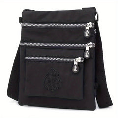 Casual Solid Crossbody Bag Zipper Pockets Bag