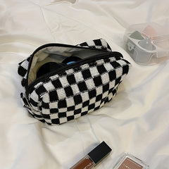 Small Grid Cosmetic Bag Makeup Bag Y2k Accessories Make Up Bag Y2k Purse