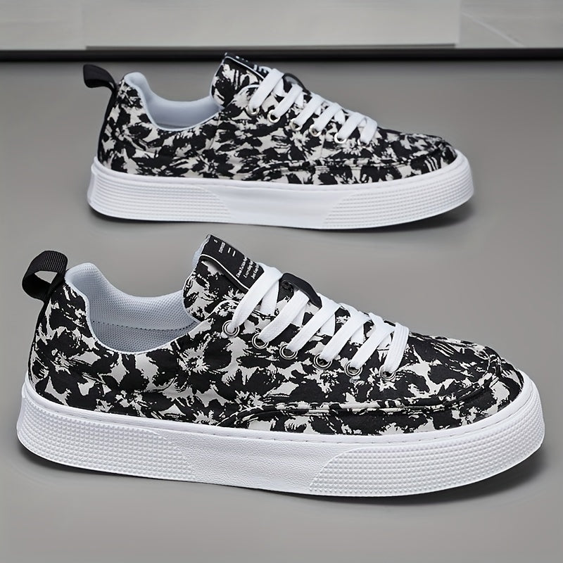Men's Floral Lace-Up Platform Sneakers