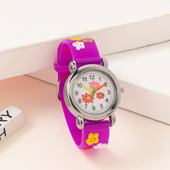 Girls Cartoon Flower Watch Silicone Band Holiday Birthday Gift