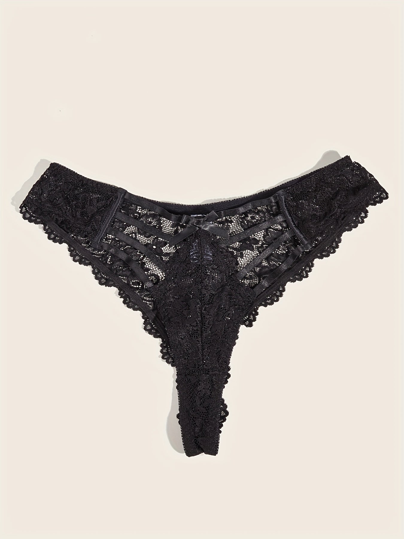 Floral Lace Cut Out High Waist Panties