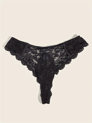 Floral Lace Cut Out High Waist Panties