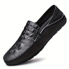 Men's Crocodile Pattern Loafer Shoes Non Slip Casual Comfort