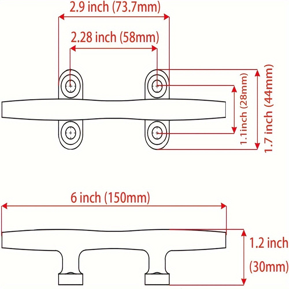 2 Pack 15 24 Cm Stainless Steel Dock Cleat With Screws