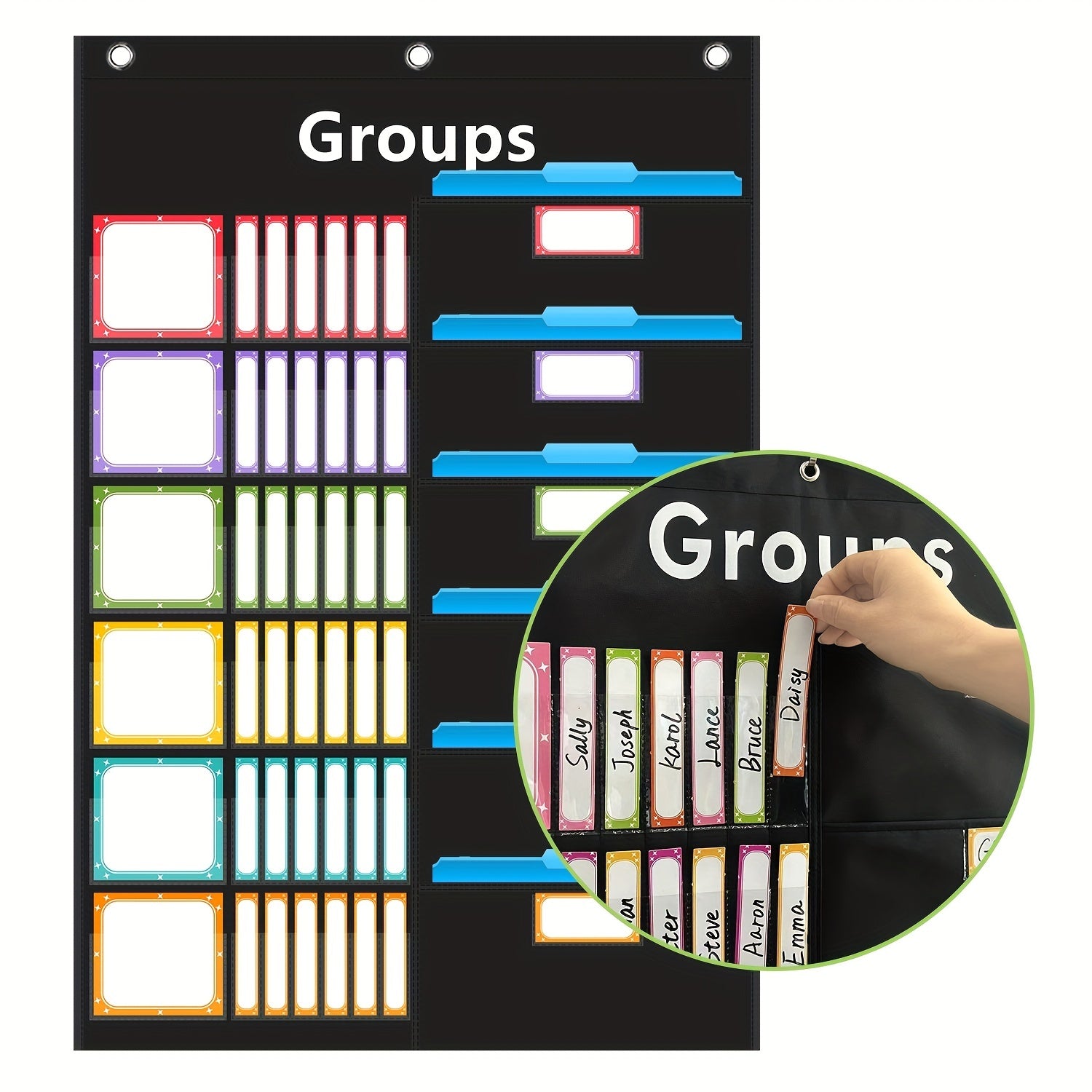 Small Group Management Pocket Chart for Classroom with 96 Cards