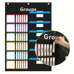 Small Group Management Pocket Chart for Classroom with 96 Cards