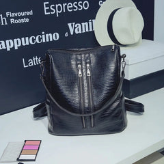 Women PU Leather Backpack Female Leisure Travel Bag