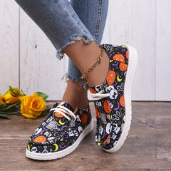 Scary Pumpkin Ghost Slip On Sneakers Lightweight Comfortable Boat Shoes