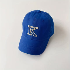 Kids Letter K Baseball Cap Adjustable Sun Hat for Outdoor Activities