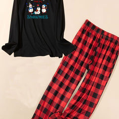Christmas Snowman Print Lounge Set Women's Pajamas 2 Piece Set