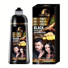 Gray Hair Instant Dye Shampoo 420ml Natural Long-Lasting Coloring
