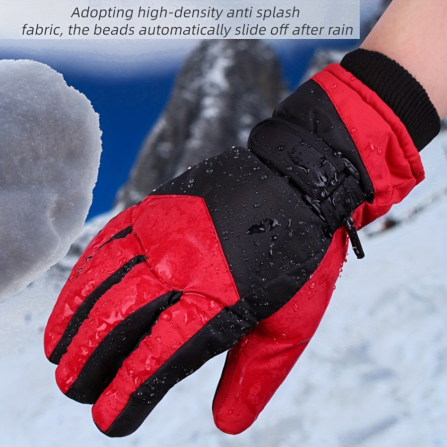 Waterproof Touch Screen Winter Snow Gloves - Cold Weather Skiing & Snowboarding