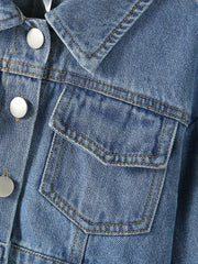 Girl's Denim 2pcs Jacket & Shorts Set Street Style Casual Outfits