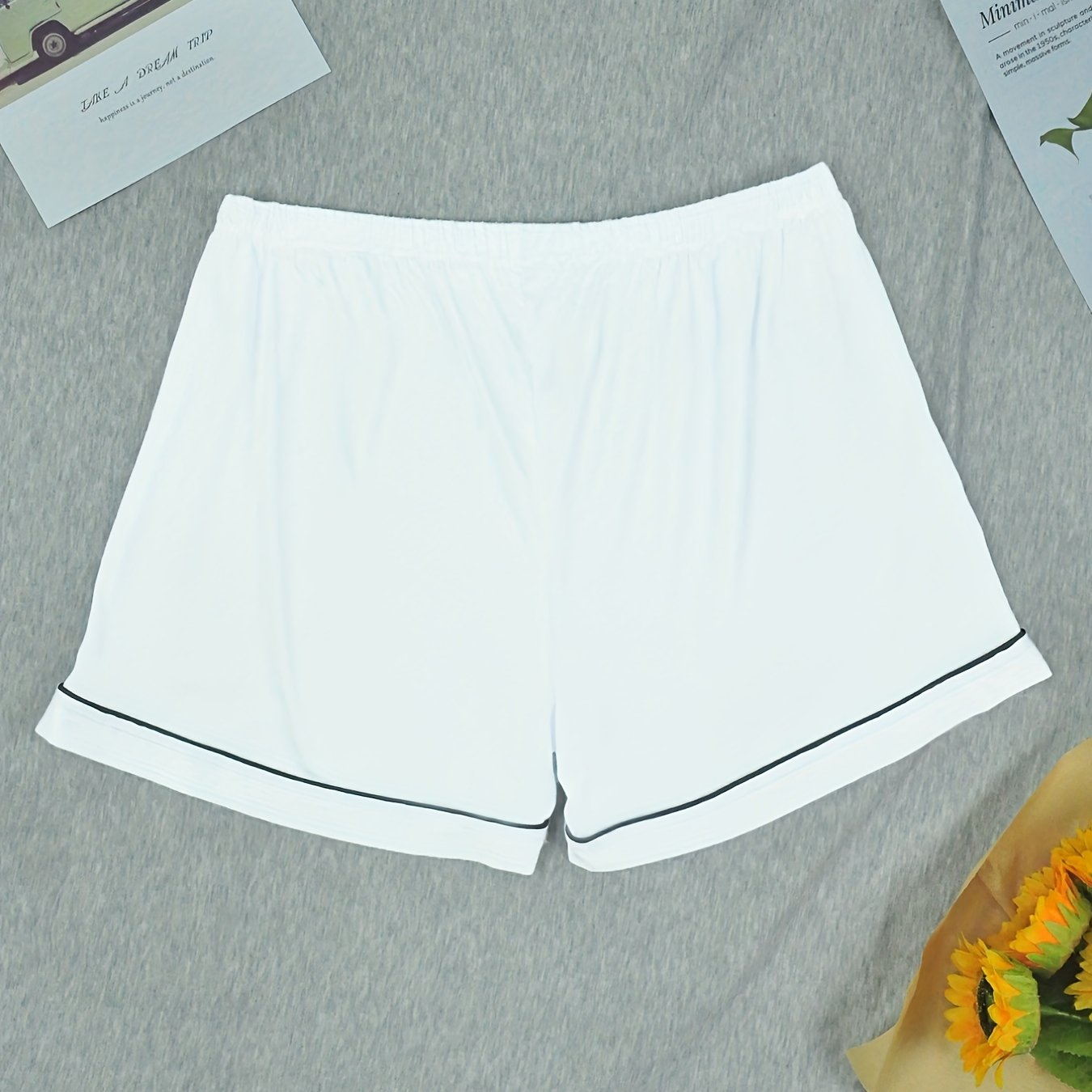 Casual Elastic Waistband Shorts Women's Sleepwear