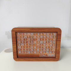 Wooden Coin Bank with Currency Coin Slot for Savings Plans
