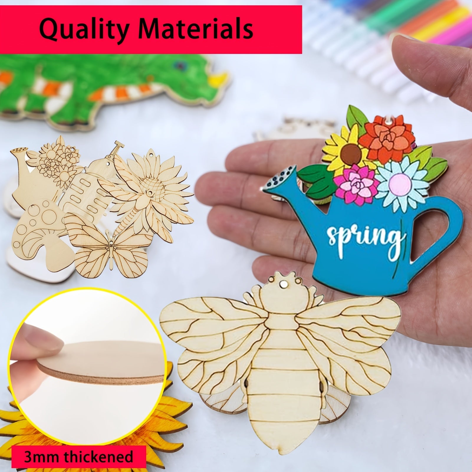 Wooden Animal Crafts Set for Kids - 288pcs Creative Toy
