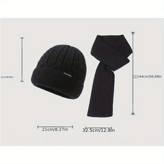Knitted Hat Scarf Gloves Winter Beanie Neck Scarf Anti Slip Gloves