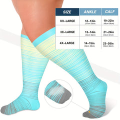 3 Pairs Plus Size Compression Socks 15-20 mmHg Extra Wide Calf