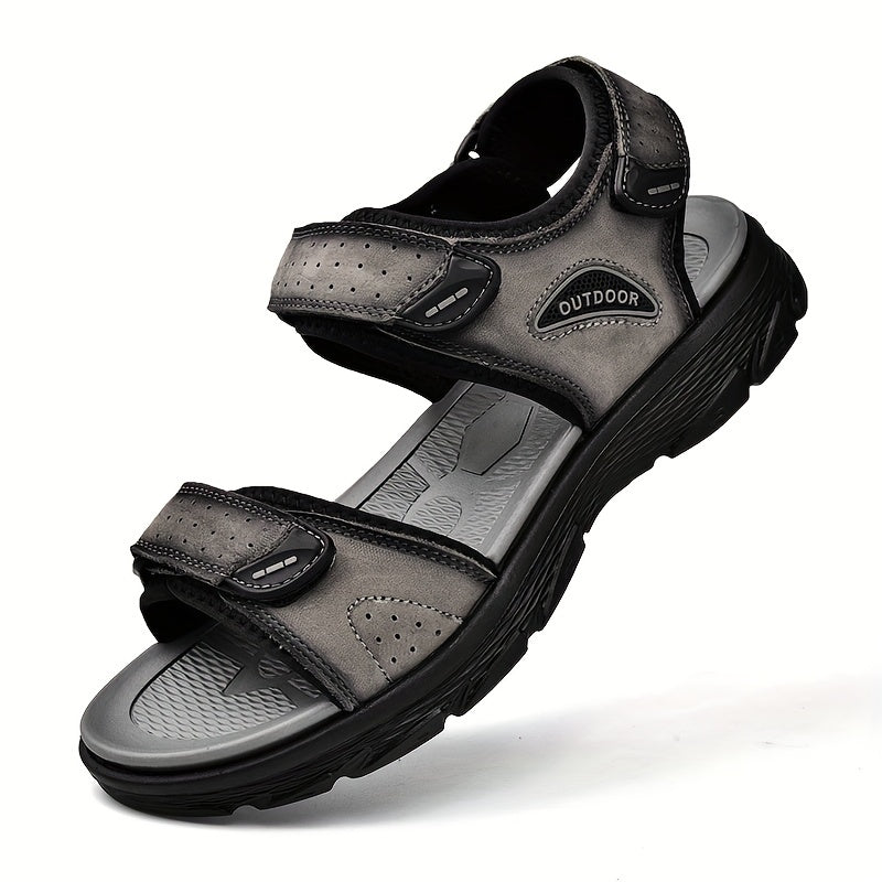 Men's Open Toe Hook And Loop Sandals Non Slip Comfortable Beach Shoes