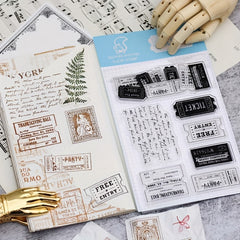 4pcs Silicone Transparent Stamps Vintage for Card Making & DIY Projects