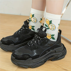 6 Pairs Fruit Print Socks Women's Mid Tube Stockings