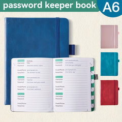 A6 Password Book With Alphabetical Tabs for Seniors Office Home