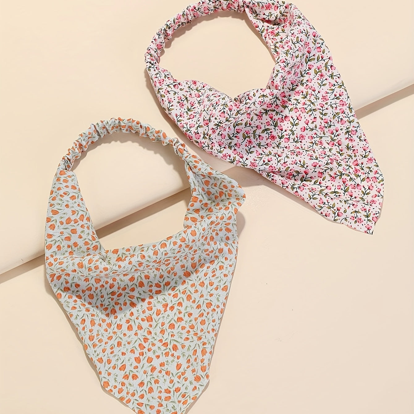 5pcs Triangle Scarf Floral Print Headband Elastic Turban Bandana Women Hawaii