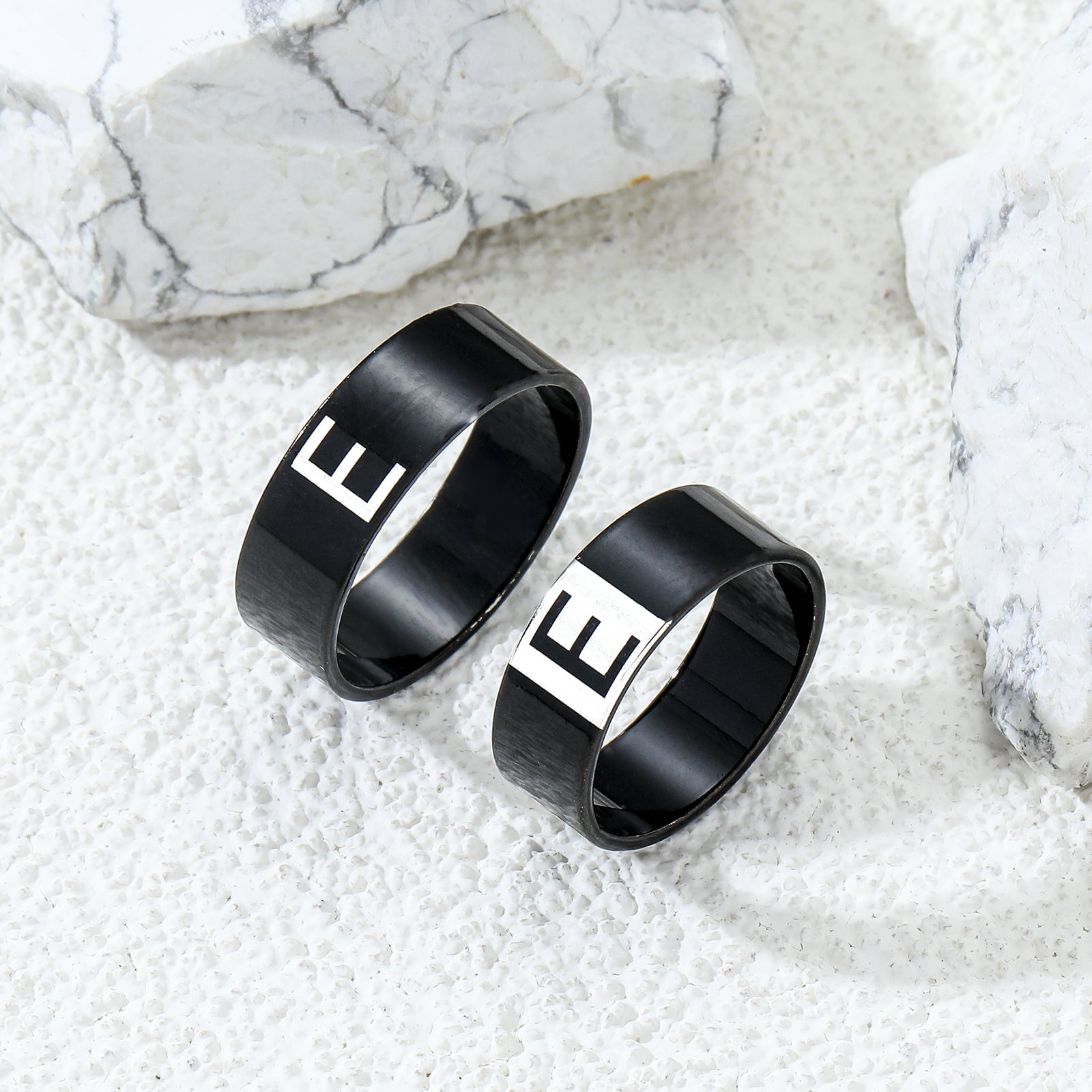 Couple Letter Rings Stainless Steel Punk Accessories Anniversary Gift