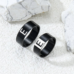 Couple Letter Rings Stainless Steel Punk Accessories Anniversary Gift