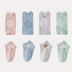 8 Pack Baby Knee Pads & Unisex Protective Socks
