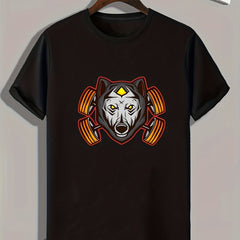 Animal Head Print Men's Graphic T shirt Casual Comfy Tees For Summer