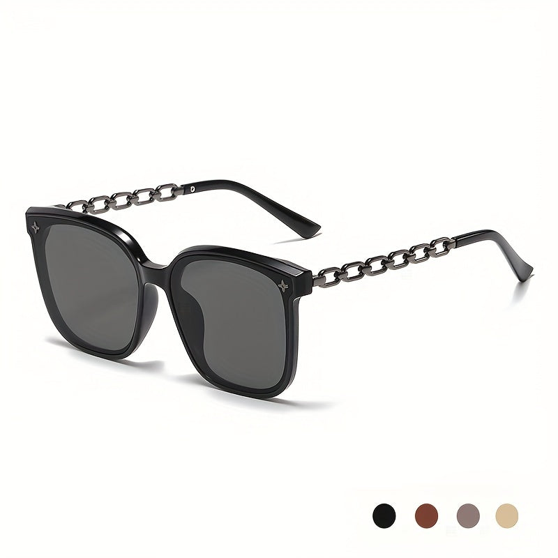 Girl Sunglasses Large Frame Chain Temple Sunglasses