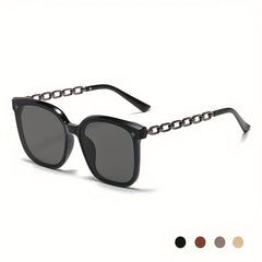 Girl Sunglasses Large Frame Chain Temple Sunglasses