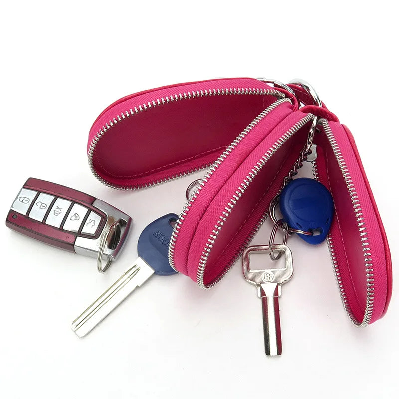 Small Leather Key Wallets for Men Women