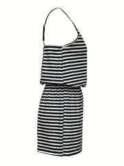 Striped Spaghetti Strap Romper Jumpsuit Women's Clothing