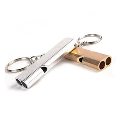 Aluminum Double Frequency Emergency Whistle with Keychain