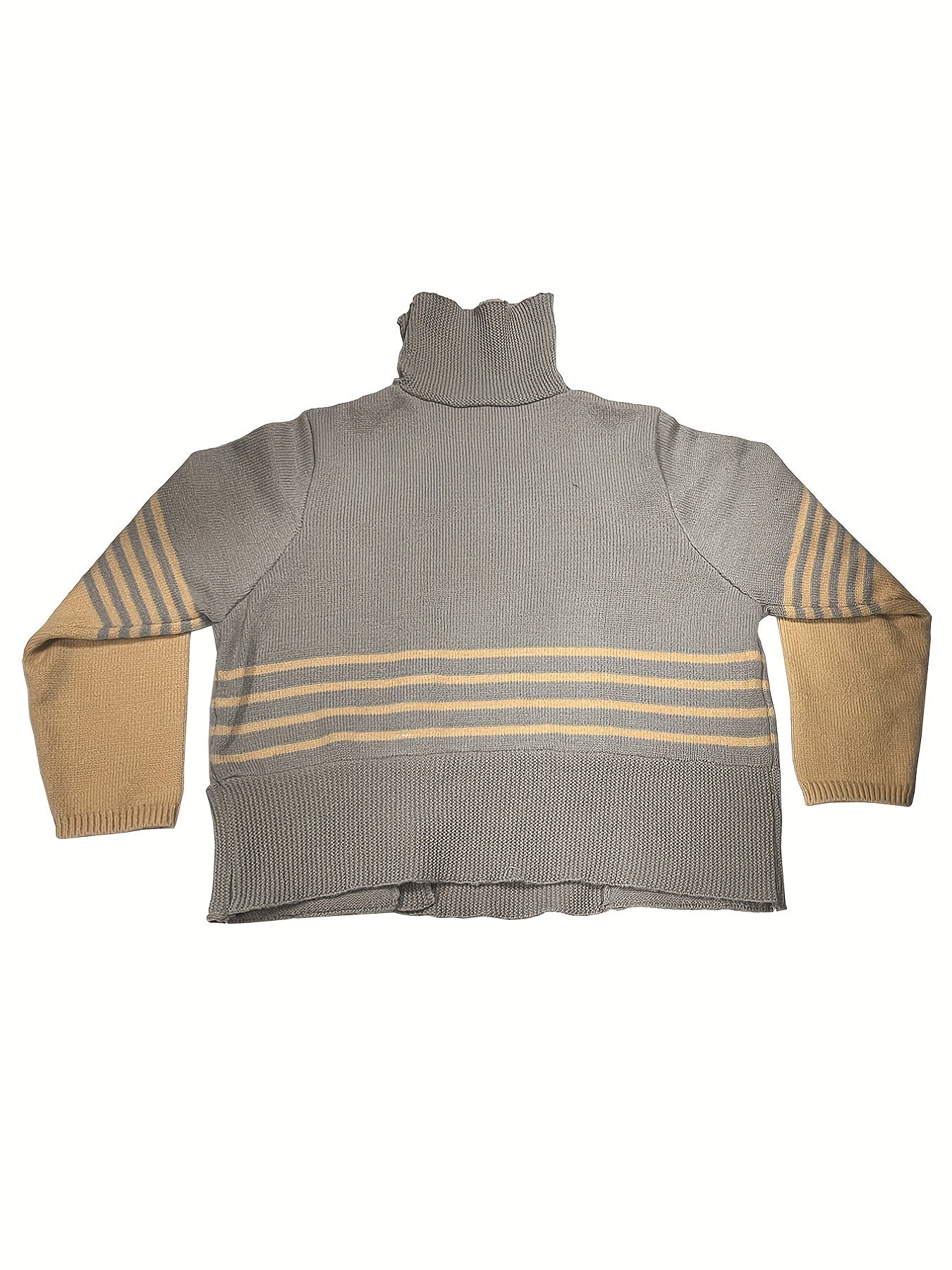Colorblock Striped Long Sleeve Sweater Cardigan