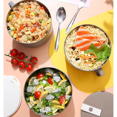 Stainless Steel Instant Noodle Bowl with Lid Tableware