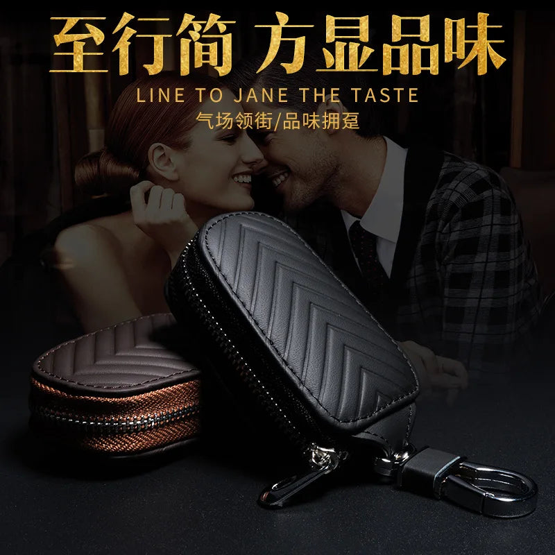 Men Small Leather Key Wallet for Car