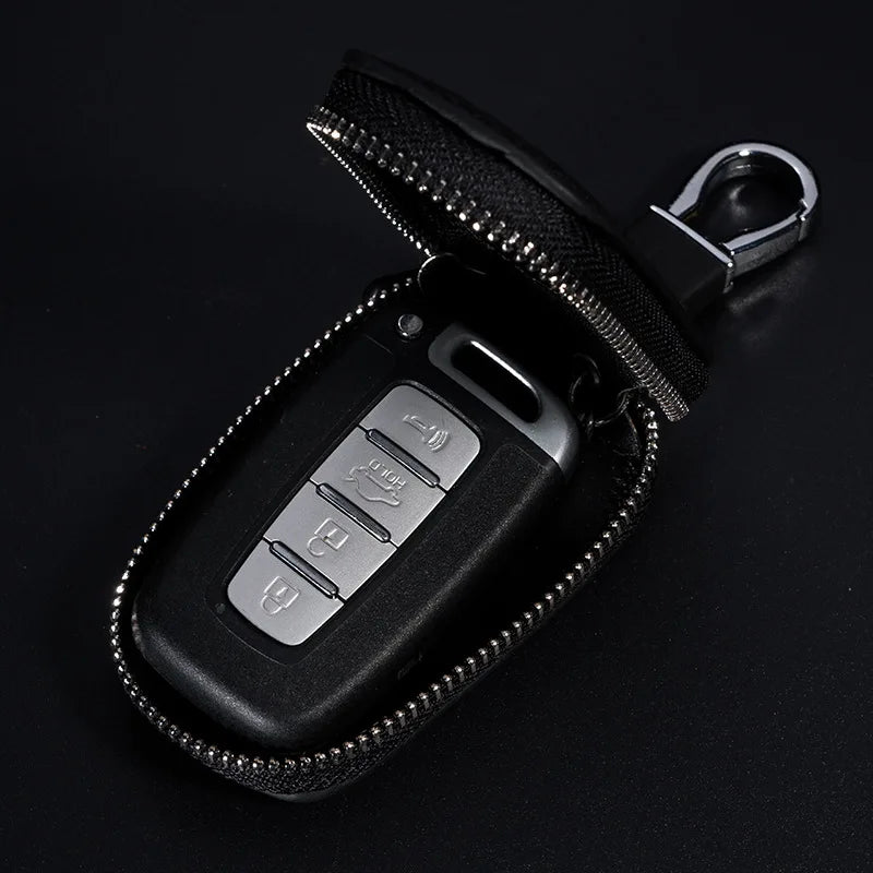 Men Small Leather Key Wallet for Car