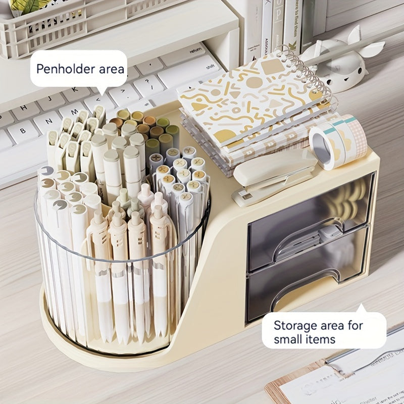 360 Rotatable Pen Holder Cosmetics Storage Rack Handicraft Storage Box