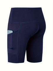 High Waist Yoga Shorts With Pocket Quick Dry Tight Stretch Fitness Shorts
