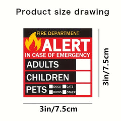 5PCS Emergency Alert & Pet Window Stickers - Safety Alarm Decals