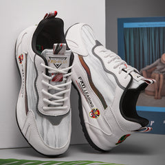 Chinese Style Block Run Shoes Reflective Stripes Soft Sole Sneakers