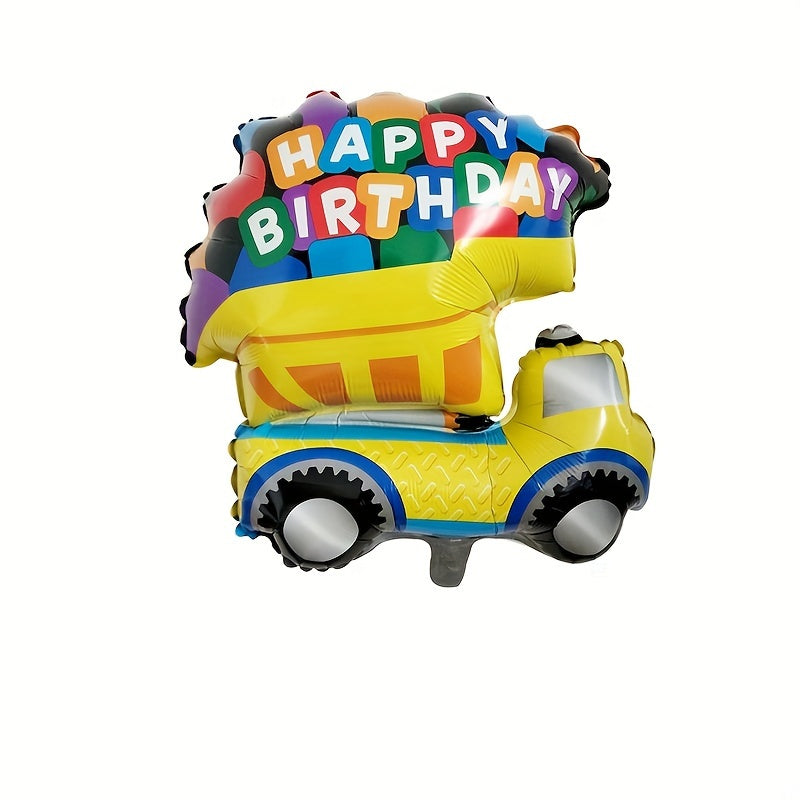 Cartoon Transportation Vehicle Aluminum Film Balloons for Happy Birthday