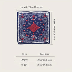 Rose Paisley Print Silk Scarf Neckerchief Hair Accessory