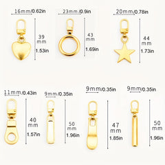 10pcs Zipper Sliders Replacement Kit DIY Clothing Decoration Sewing Tools