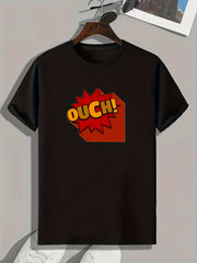 OUCH Pattern Print Men's Sports T-shirt Men's Summer Outdoor Clothing