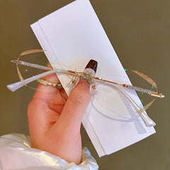 Light Blocking Rimless Reading Glasses for Women Unisex